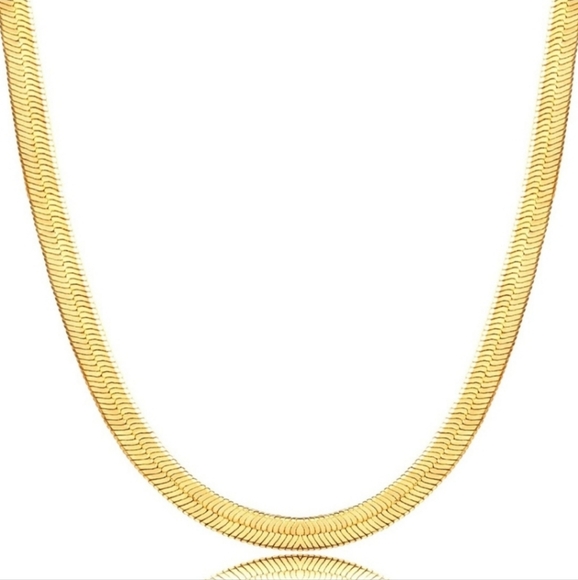 14K GF Herringbone Choker Necklace - Picture 3 of 8